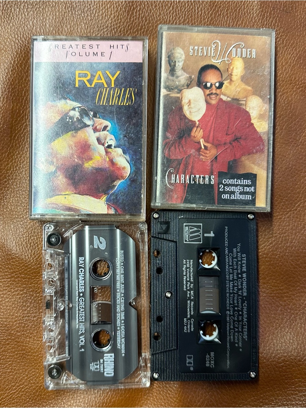 Ray Charles & Stevie Wonder Cassette Tape Set - Bundle. Easy listening